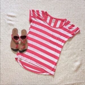 🕶Mossimo Supply Co Size XS Pink & White Striped Tee